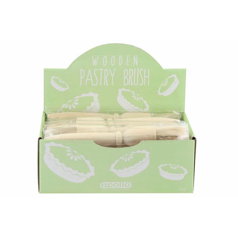 A 24 pack of wooden pastry brushes from EFG Housewares