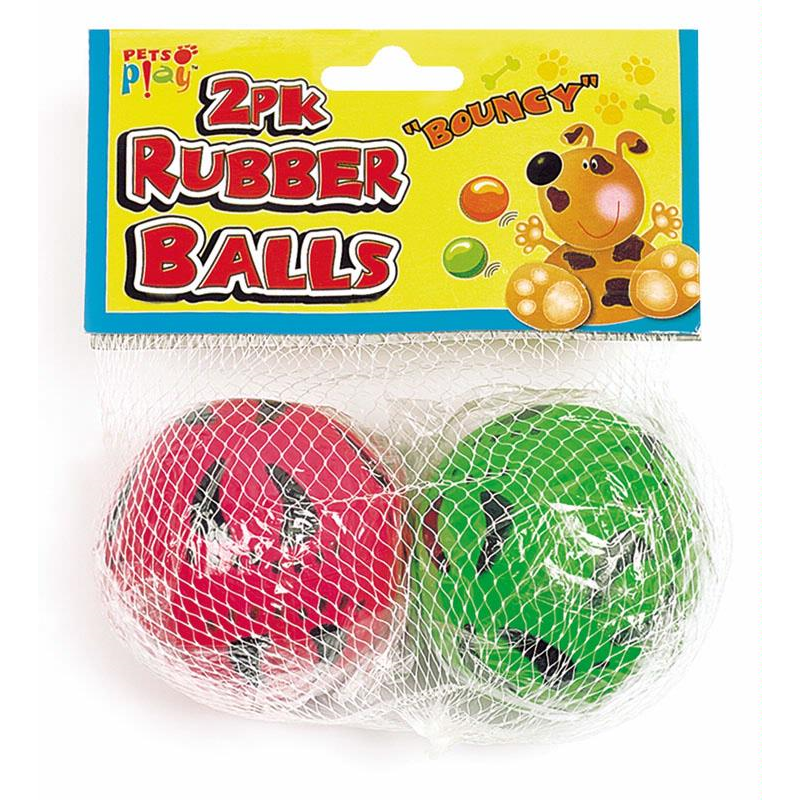 A two pack of rubber balls from EFG Housewares