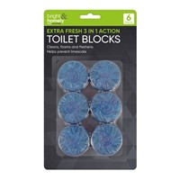 BRIGHT & HOMELY 3 IN 1 TOILET BLOCKS 6 PACK
