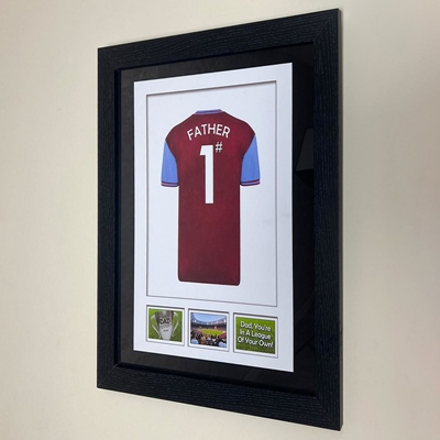 FRAMED WESTHAM UNITED F.C SHIRT NO1 FATHER 50X40CM