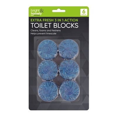 BRIGHT & HOMELY 3 IN 1 TOILET BLOCKS 6 PACK
