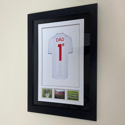 FRAMED ENGLAND F.C SHIRT NO1 DAD 50X40CM