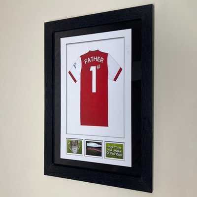 FRAMED ARSENAL F.C SHIRT NO1 FATHER 50X40CM